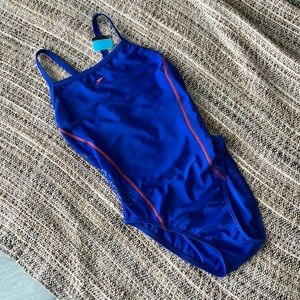 NWT Speedo Race I Blue One Piece